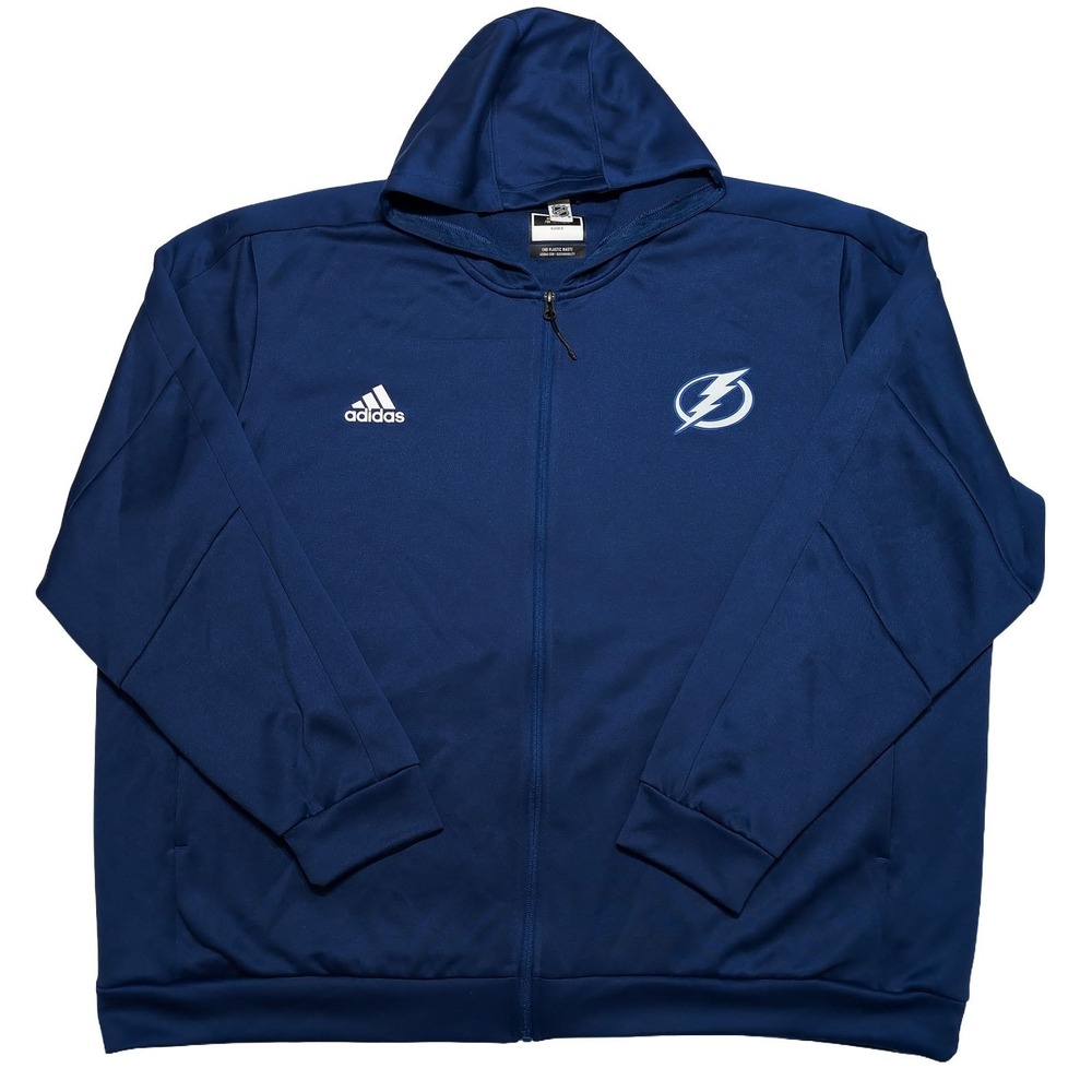 ADIDAS Tampa Bay Lightning Full Zip Hoodie Jacket Blue Men's 4XL